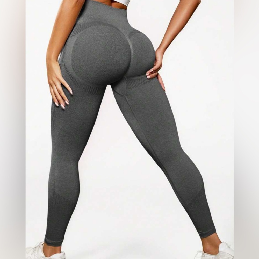 Seamluxe SHEIN Dark Grey Sport Wideband Waist Crop Sports Leggings